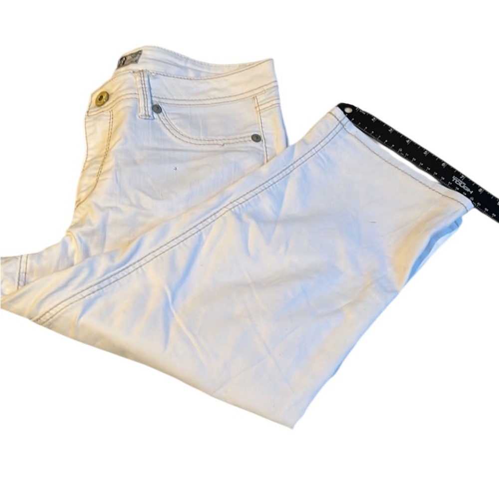 17/21 Exclusive Denim size 12 jeans high rise Ivory Cropped stretch - Picture 6 of 14